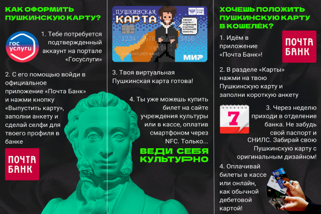Как оформить пушкинскую карту