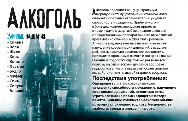 Памятка по профилактике курения, употребления алкогольных, слабоалкогольных напитков и наркотических средств и психотропных веществ